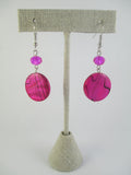 Hot Pink Disc Earrings