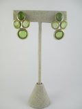 Green Oval Drop Earrings