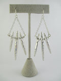 Silver Spike & Chain Earrings