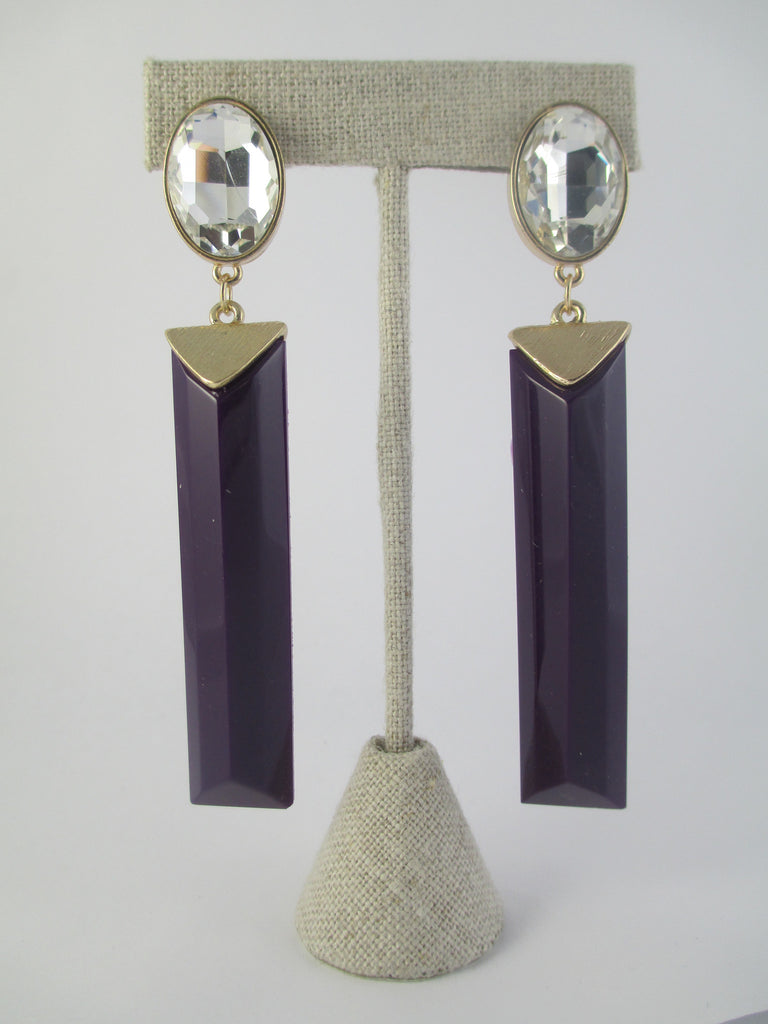 Purple Bar Drop Earrings