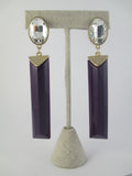 Purple Bar Drop Earrings