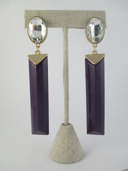 Purple Bar Drop Earrings