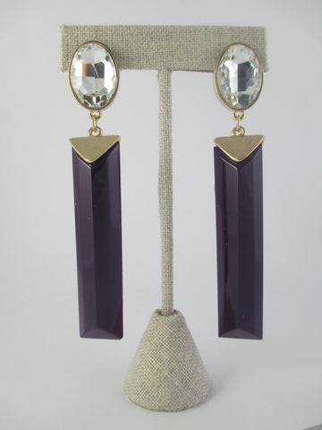 Purple Bar Drop Earrings