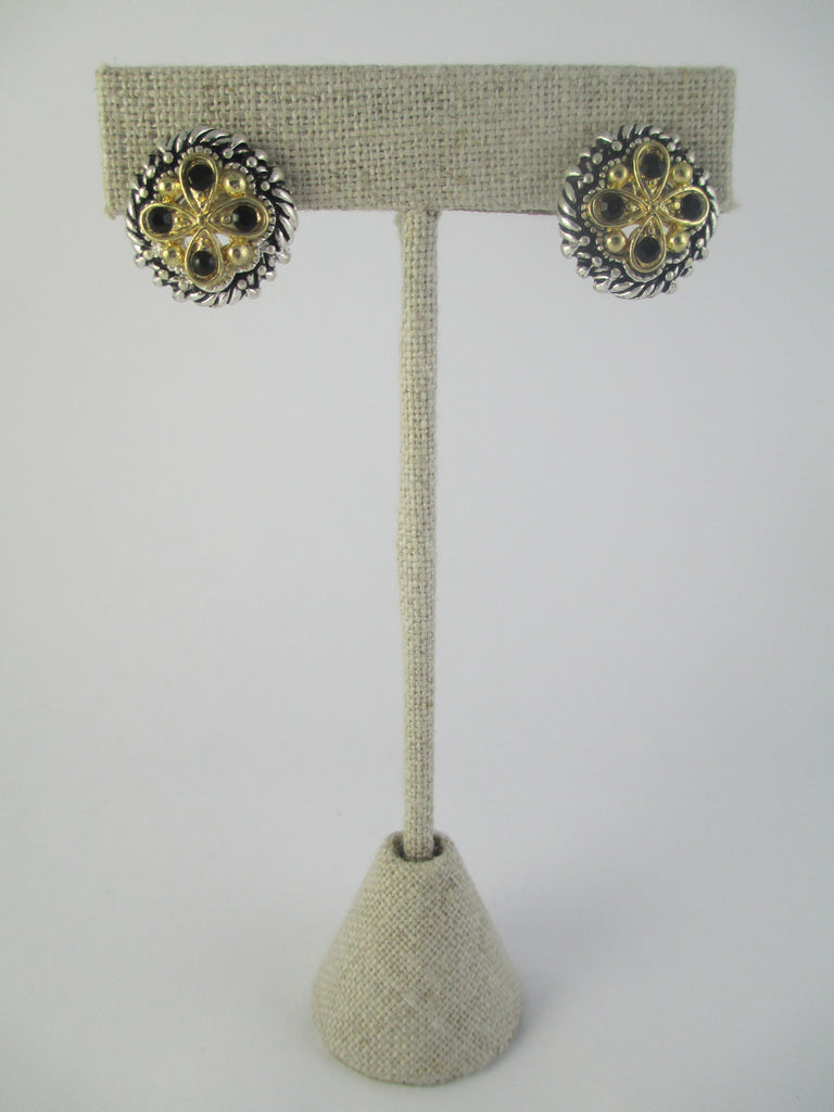 Designer Inspired Two Toned Stud Earrings