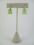 Lime Square Drop Earrings