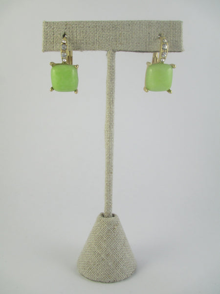 Lime Square Drop Earrings