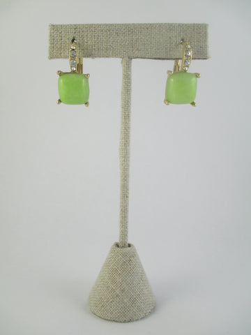 Lime Square Drop Earrings