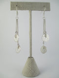 Silver Chain & Disc Drop Earrings