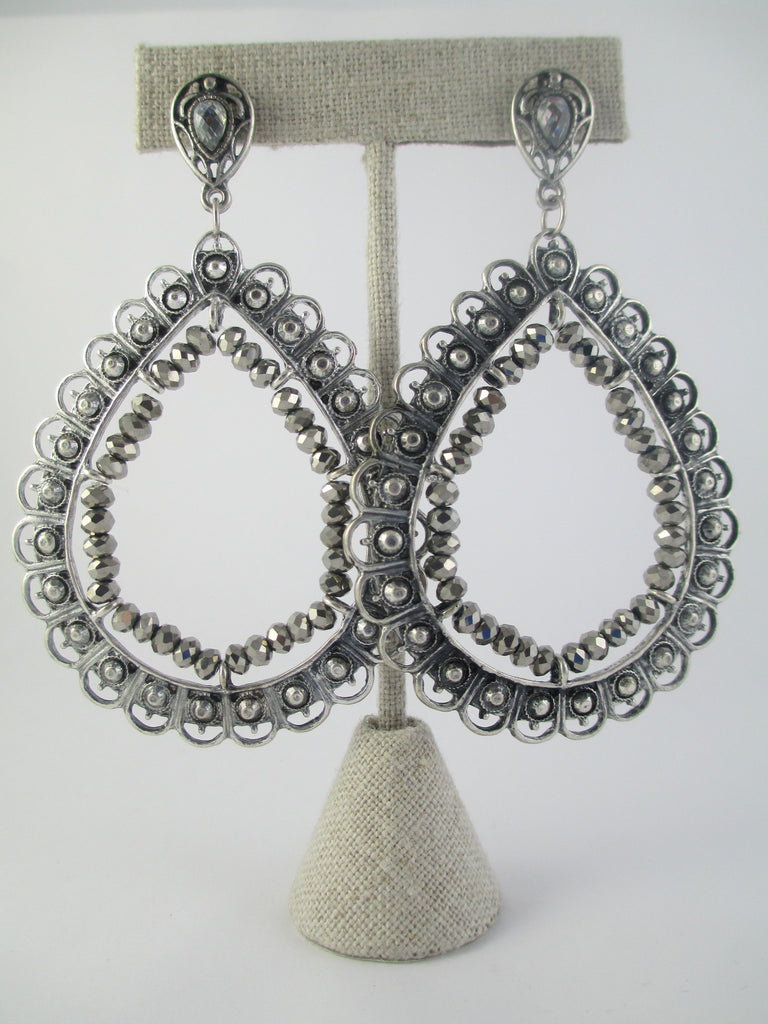 Graphite Tear Drop Earrings