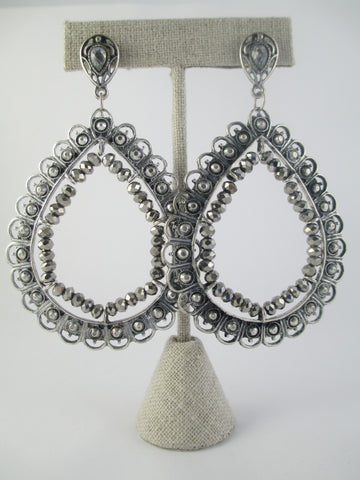 Graphite Tear Drop Earrings