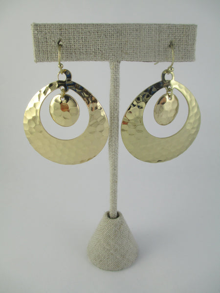 Gold Hammered Hoop Earrings