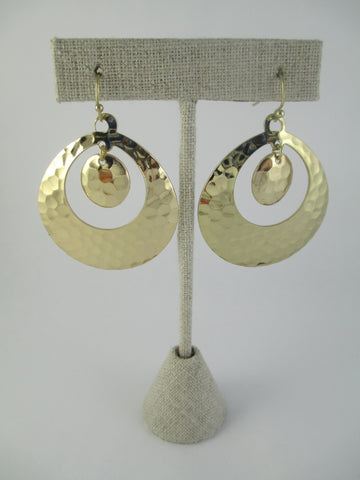 Gold Hammered Hoop Earrings