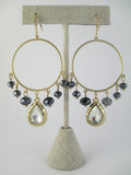 Tear Drop Crystal Hoop Earrings