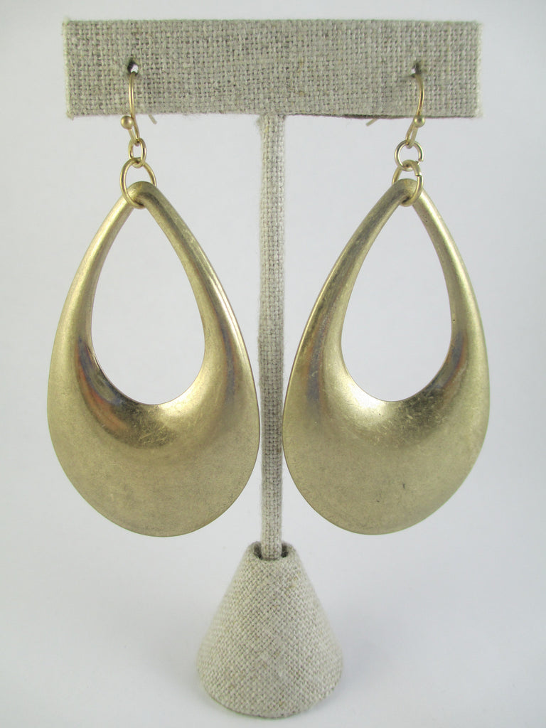 Gold Tear Drop Hoop Earrings