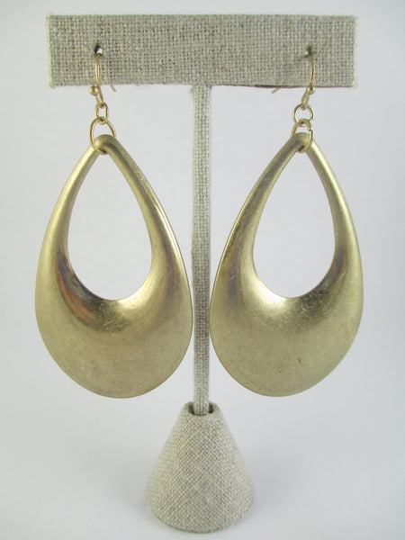 Gold Tear Drop Hoop Earrings