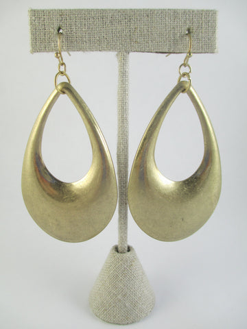 Gold Tear Drop Hoop Earrings
