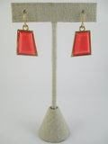 Geometric Coral Earrings