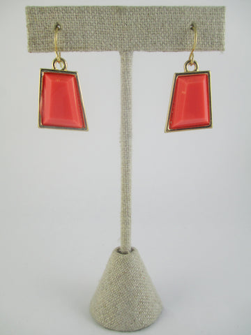 Geometric Coral Earrings