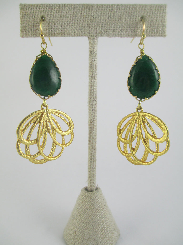 Emerald Tear Drop Earrings