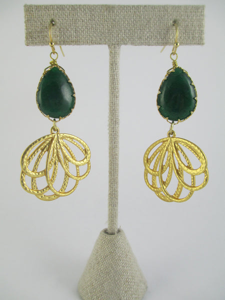 Emerald Tear Drop Earrings