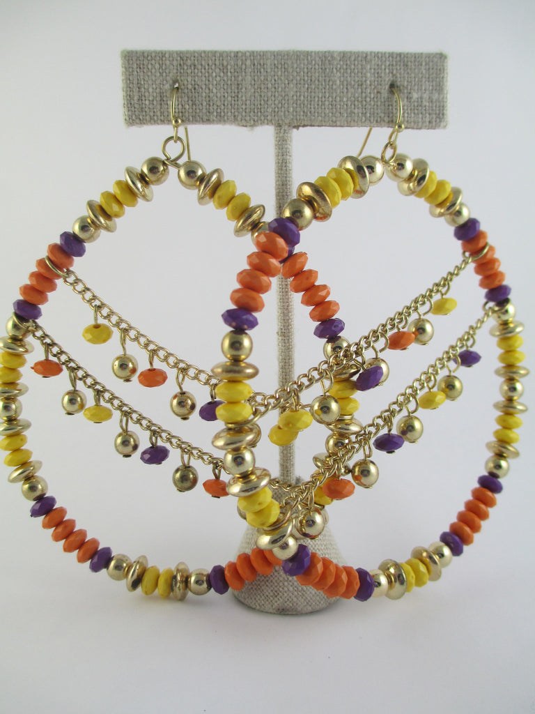 Mardi Gras Hoop Earrings