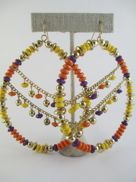 Mardi Gras Hoop Earrings