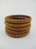 Bronze & Gold Thread Bangle Bracelet Set