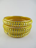 Dandelion Yellow & Gold Thread Bangle Bracelet Set