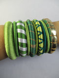 Green Thread Bangle Bracelet Set