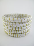 White & Gold Thread Bangle Bracelet Set