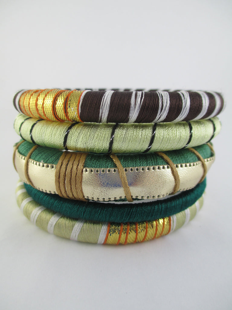 Urban Forest Thread Bangle Bracelet Set