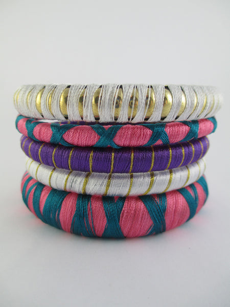 Razzle Dazzle Thread Bangle Bracelet Set