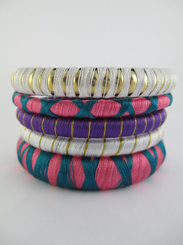 Razzle Dazzle Thread Bangle Bracelet Set
