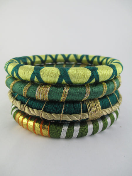 Green with Envy Thread Bangle Bracelet Set