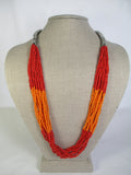 Orange & Red Beaded Necklace