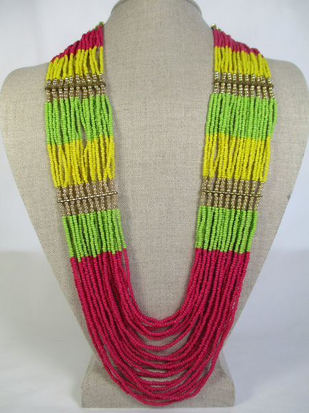 Color Block Beaded Necklace