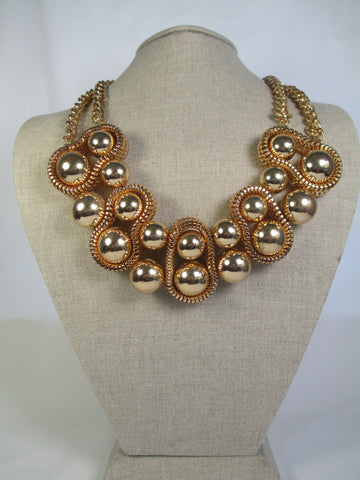Gold Ball & Chain Statement Necklace