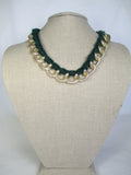 Emerald Yarn Wrapped Chain Necklace
