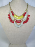 Summer Color Layered Tear Drop Beaded Necklace
