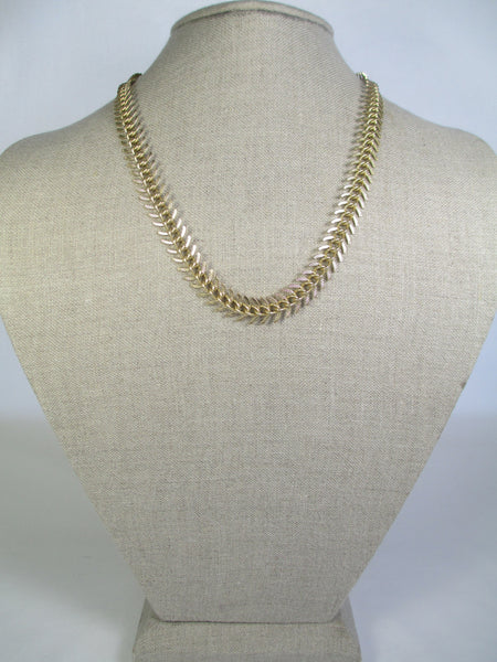 Gold Fishbone Chain Necklace