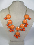 Orange Bead Drop Necklace