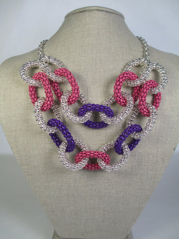Purple & Pink Chain Link Necklace