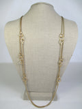 Long Gold Tone Link & Chain Necklace