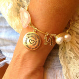 2014 Makes You Happy Rose & Pearl Wire Wrapped Bangle