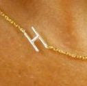 Initial Necklace - Silver Initial, Gold Chain