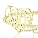 ** SPECIAL ** Jordann Jewelry Heart Monogram Necklace - 1.25 Inch ** ILJA FAVORITE **