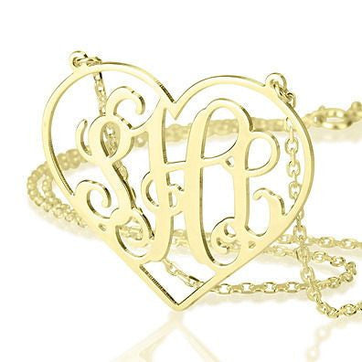 ** SPECIAL ** Jordann Jewelry Heart Monogram Necklace - 1.25 Inch ** ILJA FAVORITE **