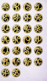 Swirly Turquoise Initial Necklace - Gold