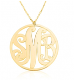 Jordann Jewelry Monogram Disc Necklace - 1.5 Inch ** ILJA FAVORITE **