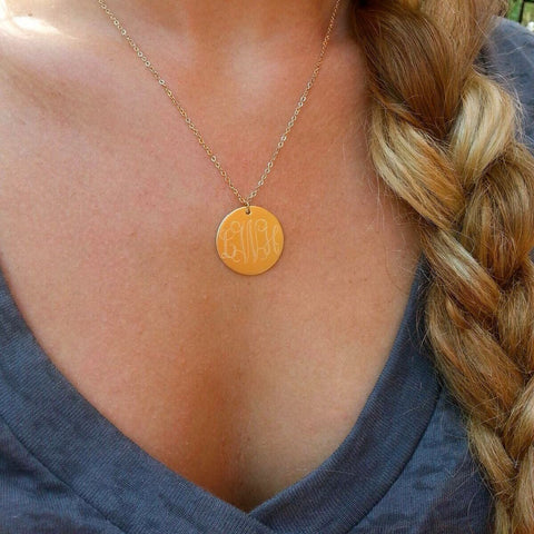 Monogram Disc Pendant Necklace